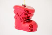 Елочная игрушка Сапог 200 мм глянцевый пластик  Красный